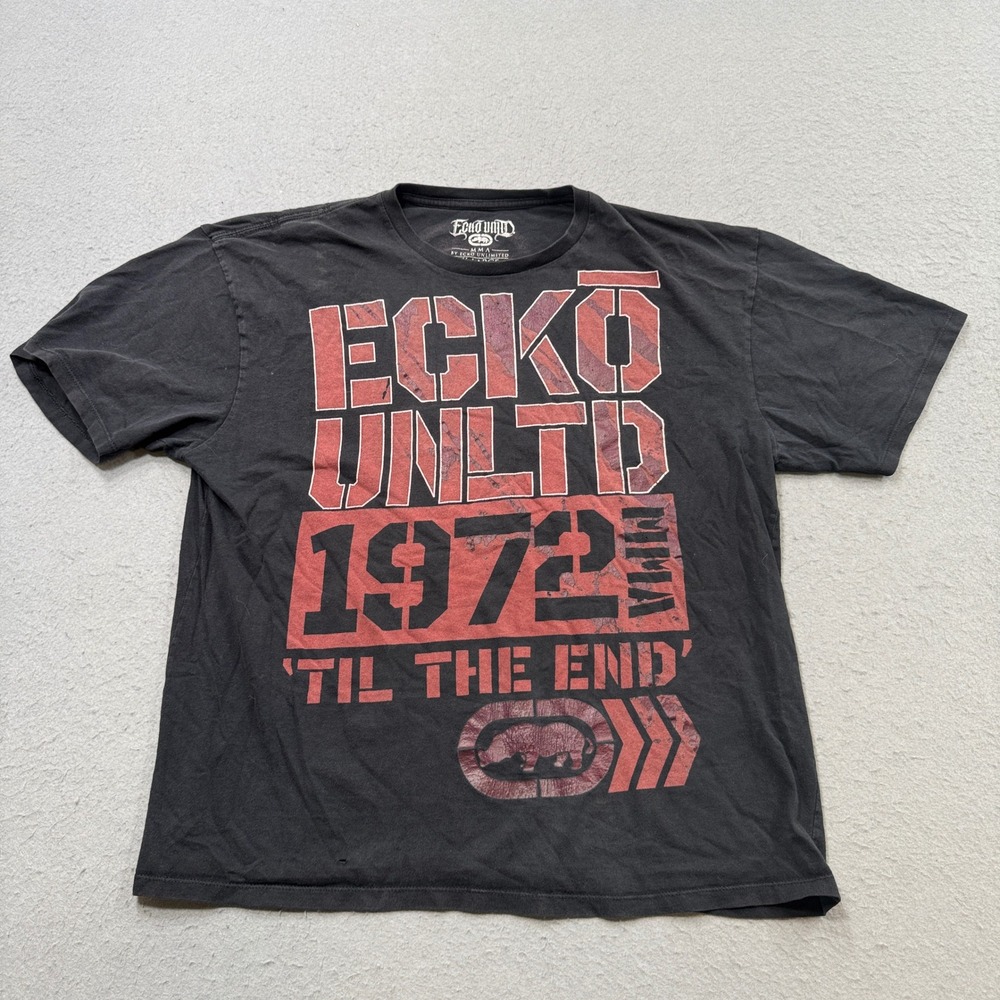 Y2K Ecko Unltd MMA T-Shirt Mens XL Black Graffiti Martial Arts Streetwear Skater